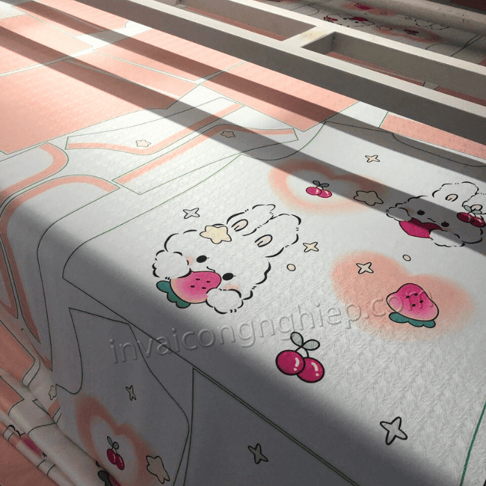 in vải đồ bộ pijama